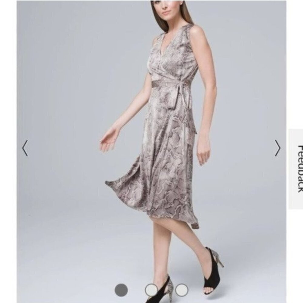 NWOT White House Black Market Snake High-Low Wrap Dress - Lunar Snake